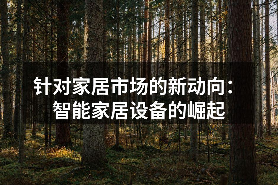 针对家居市场的新动向：智能家居设备的崛起