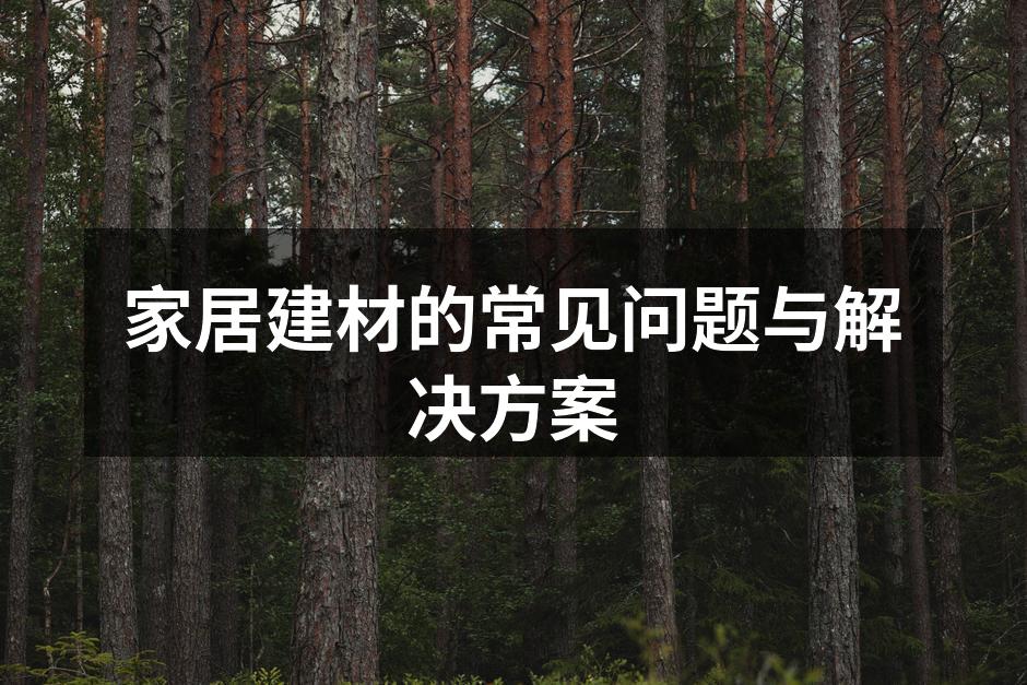 家居建材的多样选择