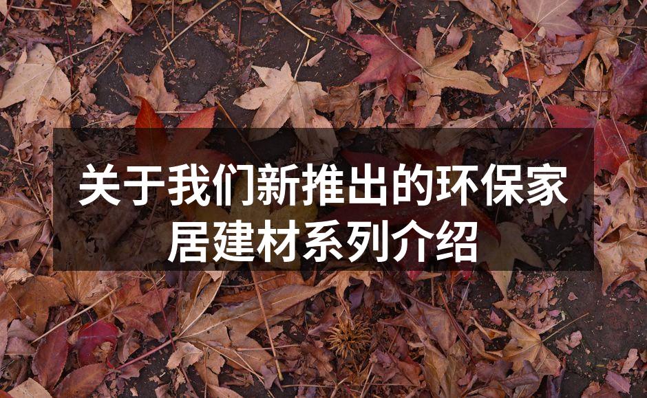 关于我们新推出的环保家居建材系列介绍
